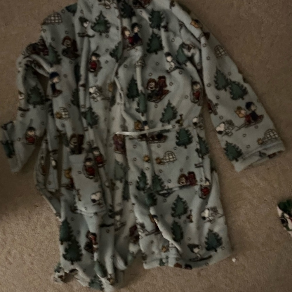 Peanuts snoopy Charlie Brown robe small s Christmas winter new